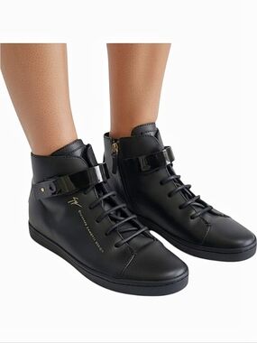 Giuseppe‎ Zanotti Woman's Black High Top Sneakers Size 39